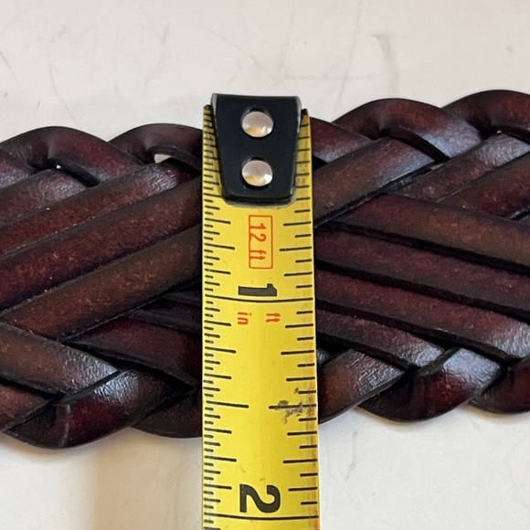 Wide Brown Genuine Leather Woven Belt Braided Western Boho